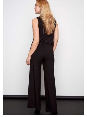 I Love Tyler Madison 
Ponte wide-leg full-length pants in black, size L